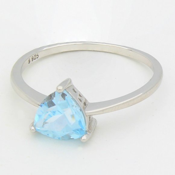Sterling Silver Genuine Blue Topaz Ring - Picture 3 of 5